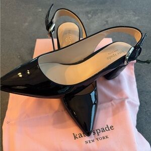 Kate Spade Mika Black Patent Sling Back Women's Shoes Size 7